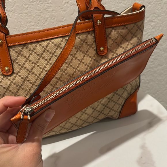 GUCCI with pouch Diamante Craft Hand Tote Bag Canvas Leather Beige - Picture 5 of 15